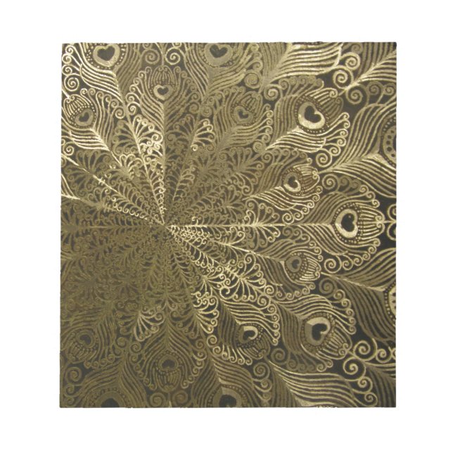 Peacock metal tray notepad (Front)