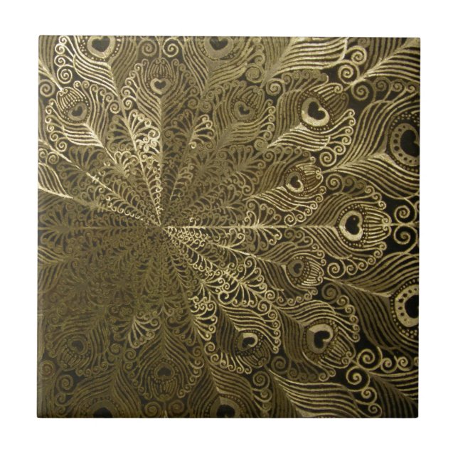 Peacock metal tray tile (Front)