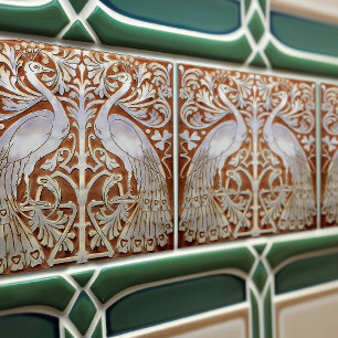Peacock Modernista Art Barcelona 1903 Tile