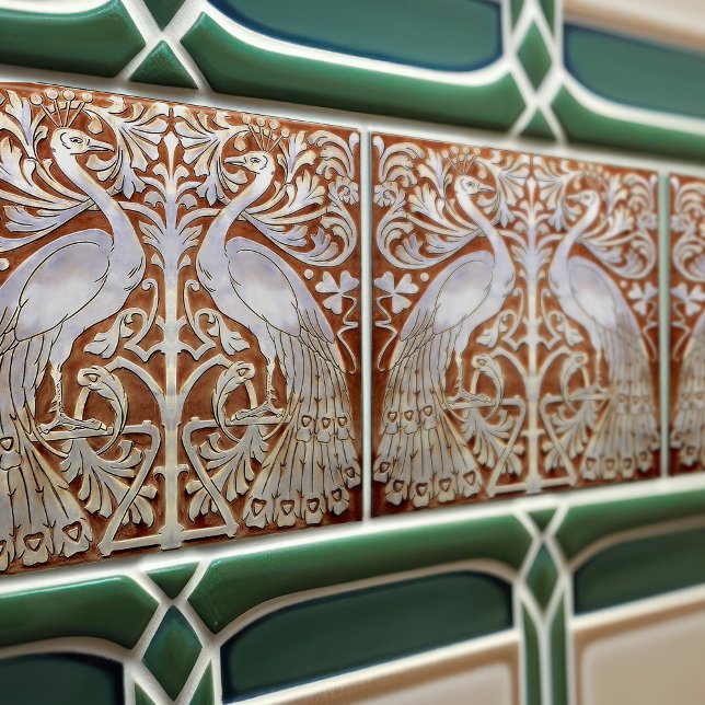 Peacock Modernista Art Barcelona 1903 Tile (Creator Uploaded)