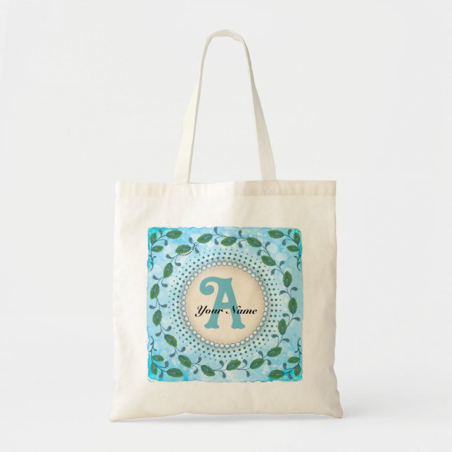 Peacock Monogram  Tote Bag (Front)