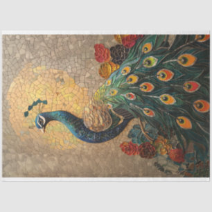 Peacock Mosaic Decoupage Tissue Paper