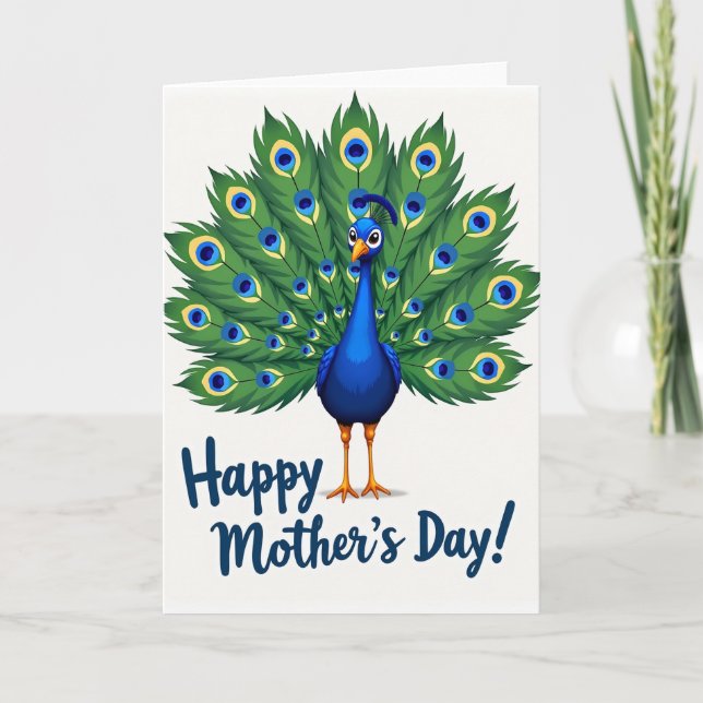 Peacock Mothers Day Art Card (Front)