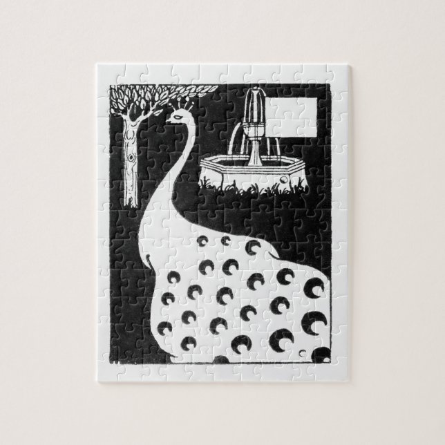 Peacock motif, from 'Le Morte d'Arthur' (litho) Jigsaw Puzzle (Vertical)