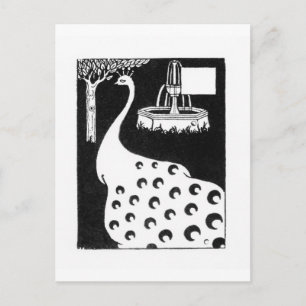 Peacock motif, from 'Le Morte d'Arthur' (litho) Postcard