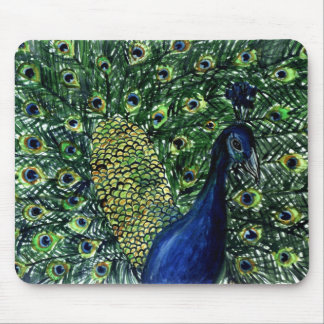 peacock mouse mat