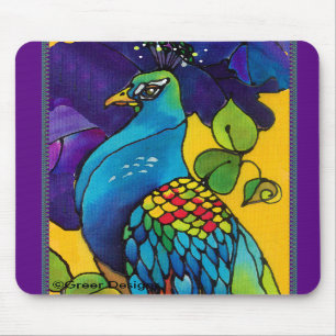 Peacock Mousepad Silk Painting Mousepad