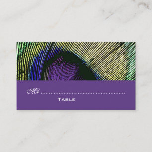 Peacock n purple party place place card