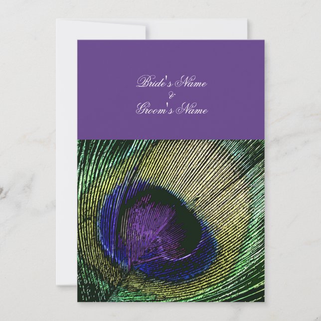 Peacock n purple wedding theme - Create your own Invitation (Front)