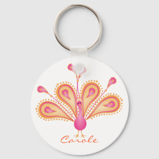 Peacock of a Different Colour Key Ring