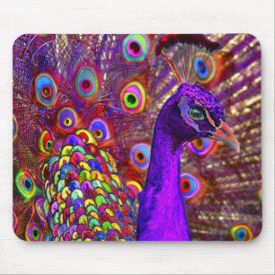 Peacock of a million colours mouse mat