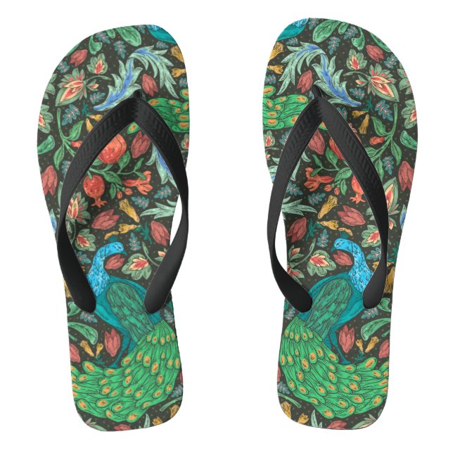 Peacock of India Chintz Flip Flops (Footbed)