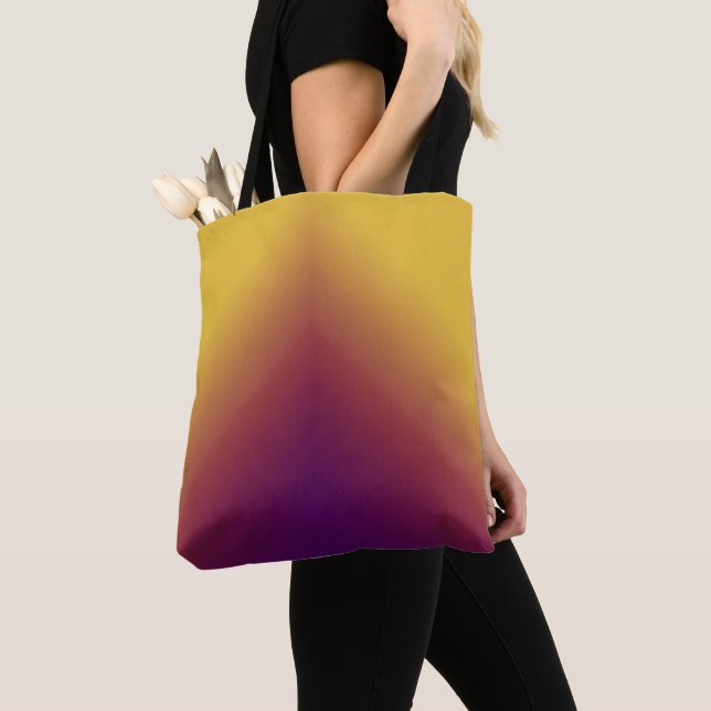 Peacock Ombre Yellow Tote Bag (Close Up)