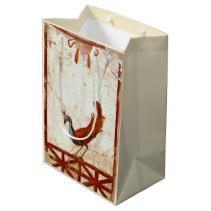 Peacock on Fresco Ancient Roman Antique Painting Medium Gift Bag