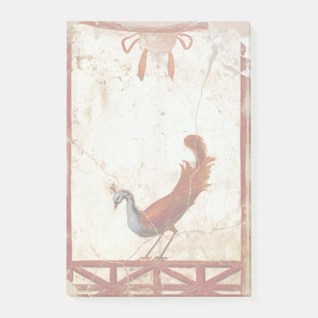 Peacock on Fresco Ancient Roman Antique Painting Post-it Notes (Front)
