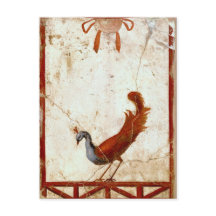 Peacock on Fresco Ancient Roman Antique Painting
