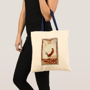 Peacock on Fresco Ancient Roman Antique Painting Tote Bag