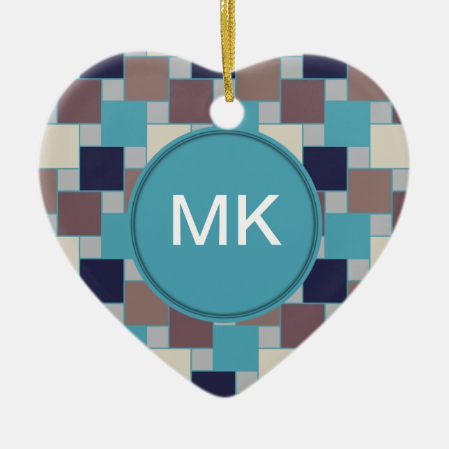 Peacock on the Beach Ceramic Tree Decoration (Front)