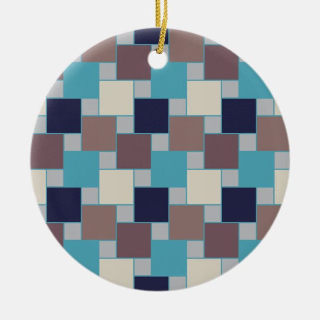 Peacock on the Beach Ceramic Tree Decoration (Front)