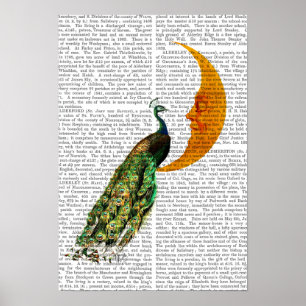 Peacock on the Moon Poster