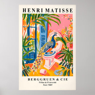 Peacock on Toilet Print Henri Matisse Style, Funny