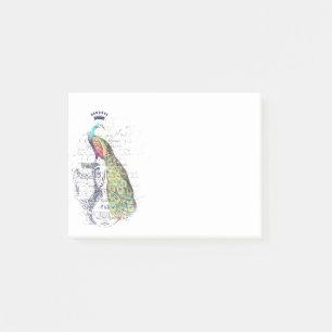 Peacock on urn post-it notes