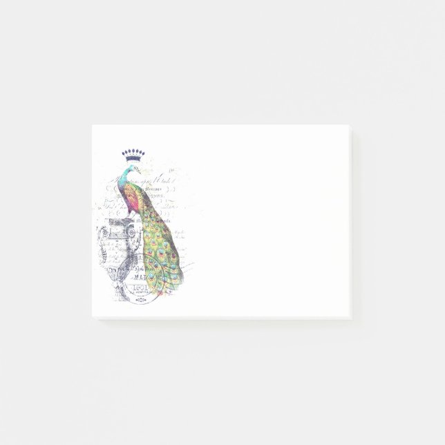Peacock on urn post-it notes (Front)