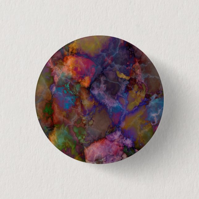 Peacock Ore Chalcopyrite Marble 3 Cm Round Badge (Front)