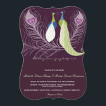 Peacock Pair Love Birds Purple Wedding Invite<br><div class="desc">Peacocks, love birds, peacock feathers, purple lime-green teal-blue white "this day I marry my best friend" wedding or related event (rehearsal-dinner, couple's-shower, wedding-shower, engagement party... .) custom invitation with a vintage retro flair . Please personalise it with your own text occasion-acccordingly or click the "Customise It" button to go to...</div>