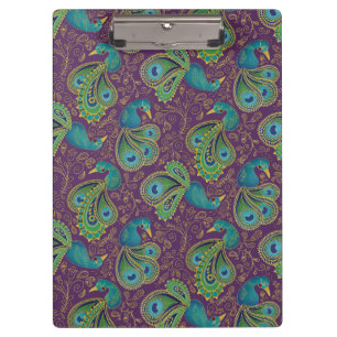 Peacock Paisley Pattern Purple Clipboard