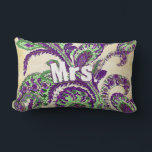 Peacock Paisley Purple and Green Choose Colours Lumbar Cushion<br><div class="desc">Purple and Green Vintage Peacock Paisley Wedding  Vintage Paisley Rustic Luxe Wedding Collection</div>