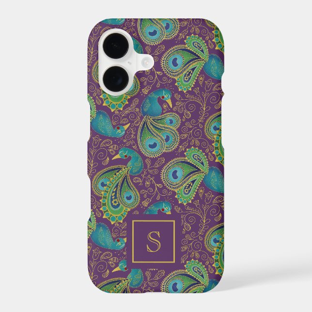 Peacock Paisley Royal Purple Monogram (Back)