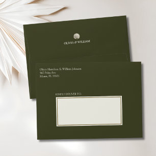 Peacock Palm Wedding Envelope