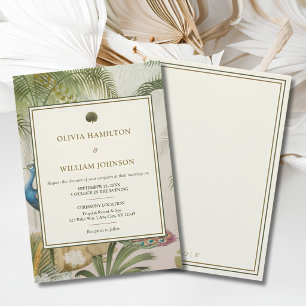 Peacock Palm Wedding Invitation