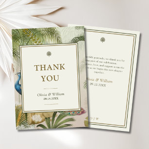 Peacock Palm Wedding Thank You Card