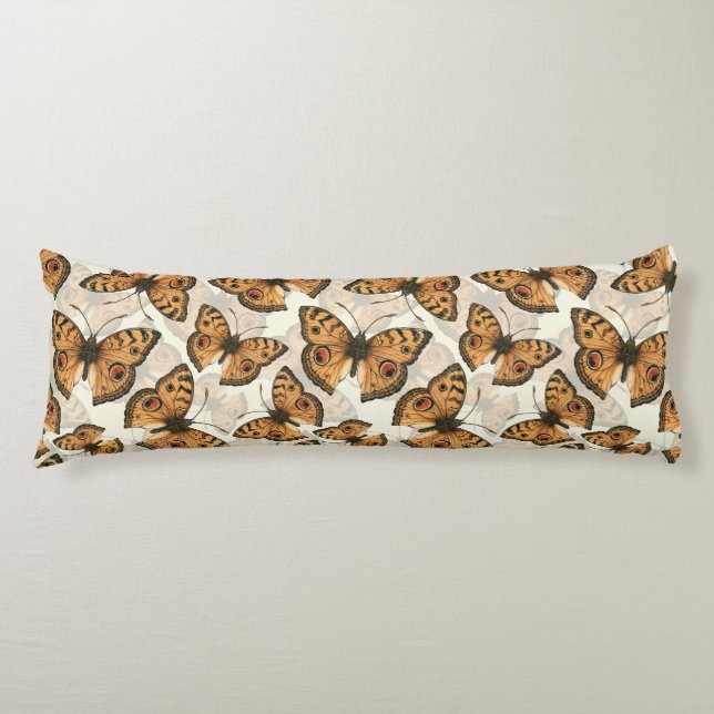 Peacock pansy butterfly pattern body cushion (Front)
