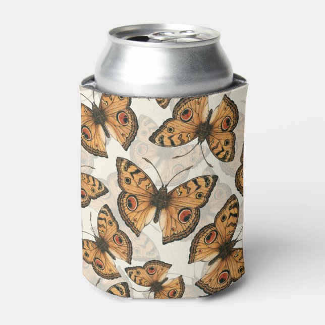 Peacock pansy butterfly pattern can cooler (Can Front)