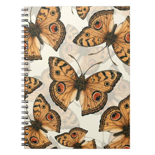 Peacock pansy butterfly pattern notebook (Front)
