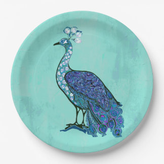 Peacock party   paper plate