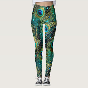 Peacock Passion Throw Pillow Leggings