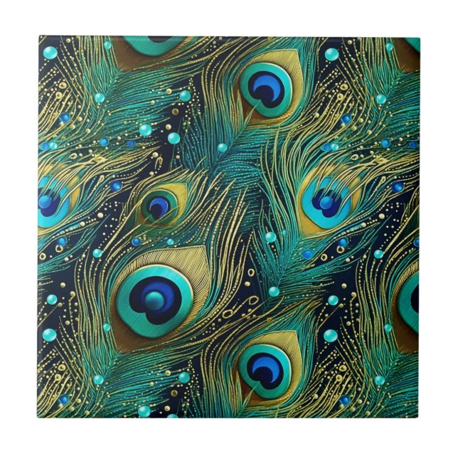 Peacock Passion Throw Pillow Tile (Front)