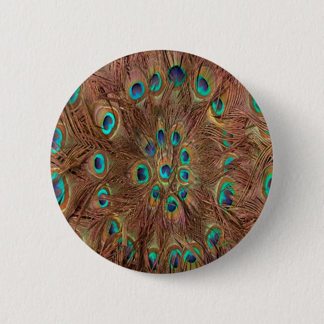 Peacock pattern Background 6 Cm Round Badge (Front)