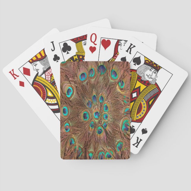 Peacock pattern Background Playing Cards (Back)