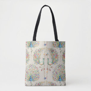 Peacock Pattern, Beautiful  Tropical Floral Tote Bag