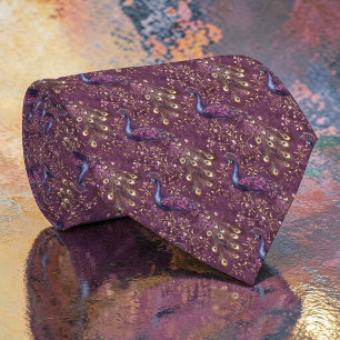 Peacock Pattern Custom Necktie