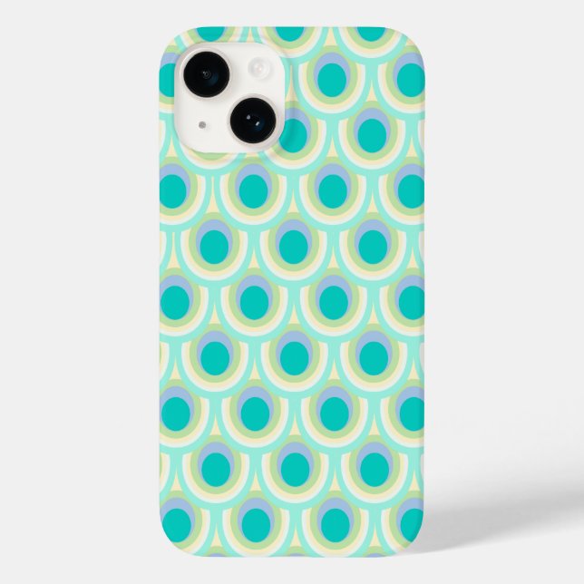 Peacock pattern mint aqua green  Case-Mate iPhone case (Back)