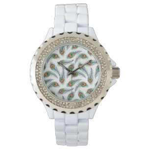 Peacock Pattern Print Watch