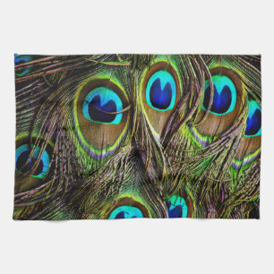 peacock pattern tea towel