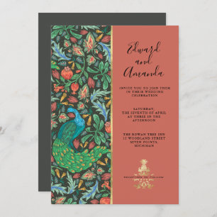 Peacock Pattern Terra Cotta Invitation