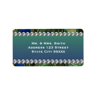 Peacock Pattern with Pearls Label